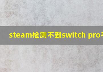 steam检测不到switch pro手柄